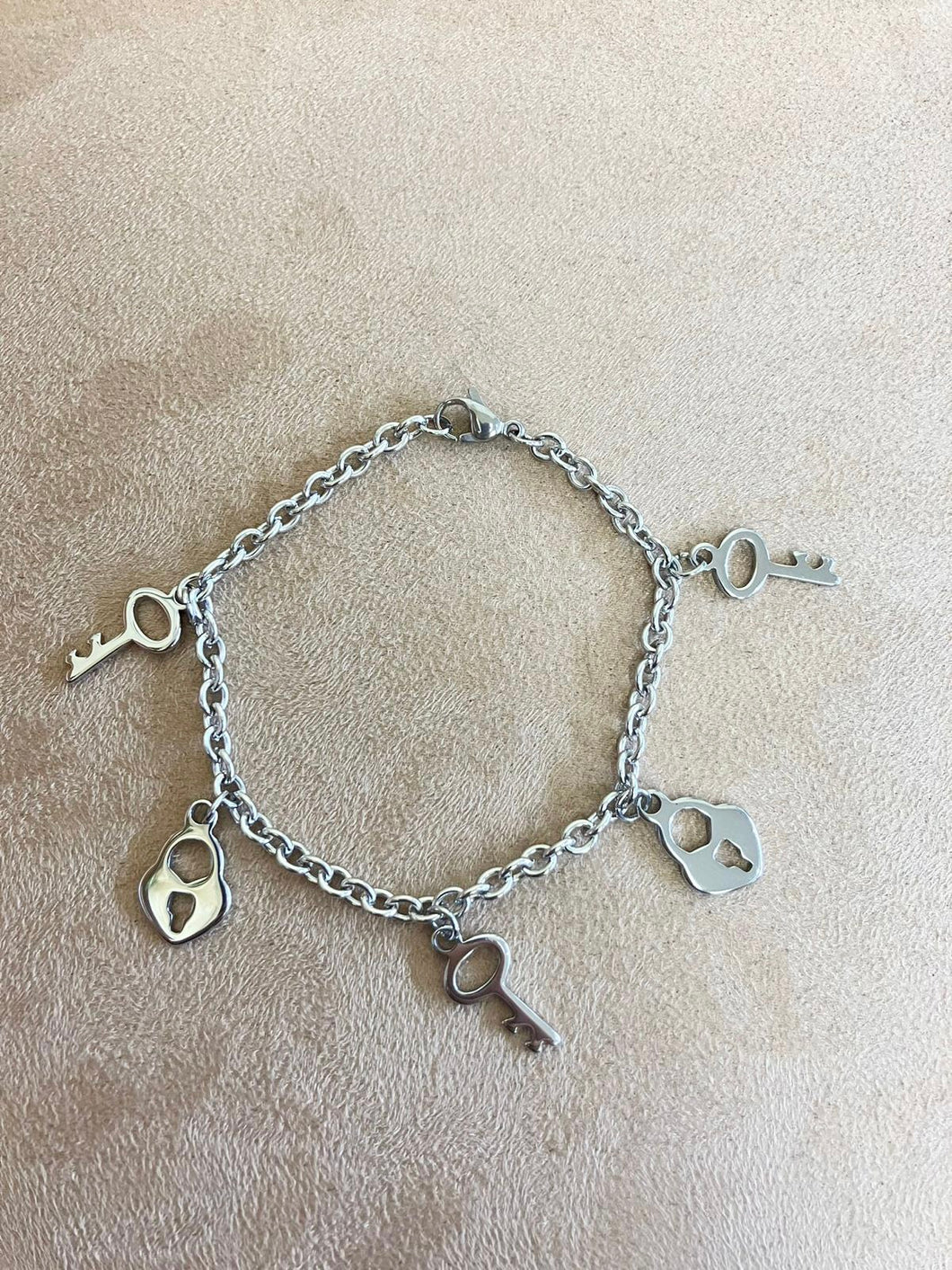 Locks and Keys Silver Bracelet